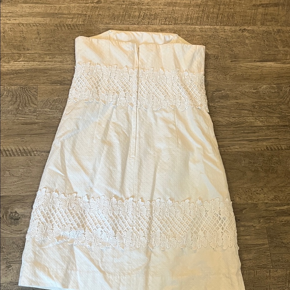 Lilly Pulitzer Strapless White Lace-Trim Sheath Dress - Picture 5 of 5